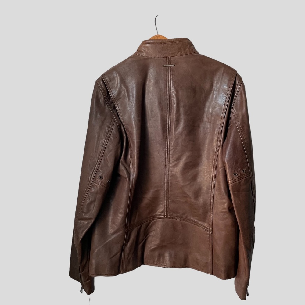 Marc New York - Andrew Marc Small Brown Leather Jacker - Picture 4 of 6